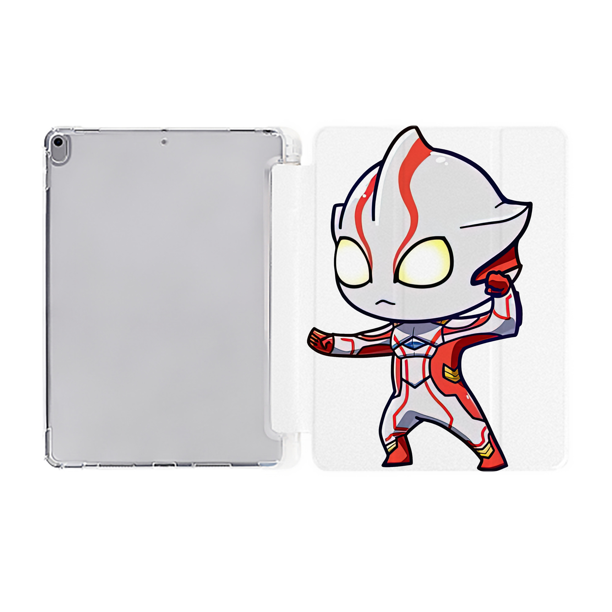 （画像用） ウルトラマン Ultraman IPad ケース ペン収納付き 三つ折りスタンド PUレザー×シリコン 対応機種9.5/10.5/10.9インチ